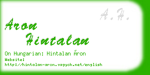 aron hintalan business card